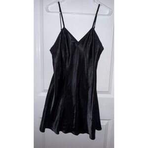 Victoria Secret Vintage Gold Label Size: Medium Black Chemise Slip Dress Nightie